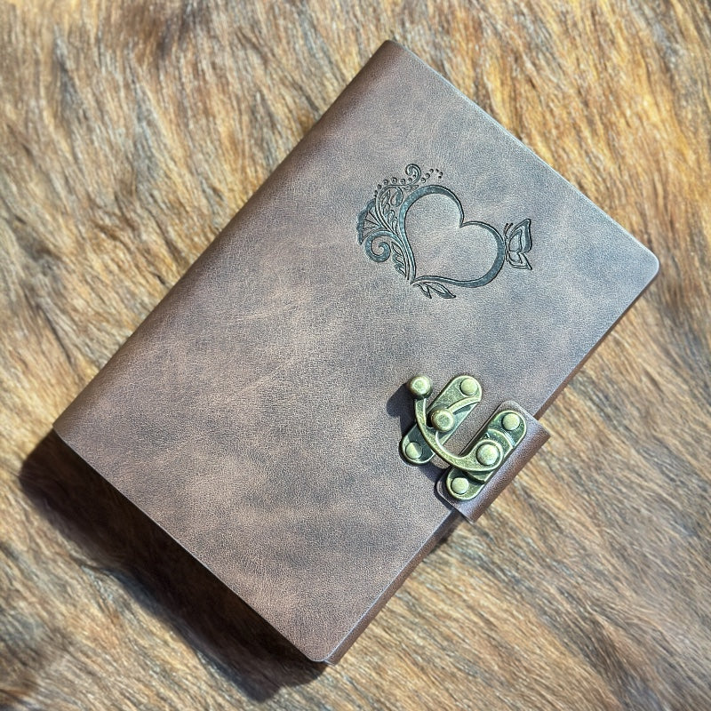 Enchanting Butterfly Love Heart Refillable Journal with Secure Hook Lock – Handcrafted Elegance for Every Thought