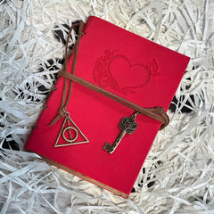 Small Vegan Leather Bound Journal with Enchanting Butterfly Love Heart Design – Elegance Meets Ethical Luxury