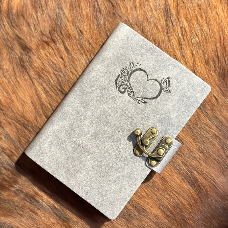 Enchanting Butterfly Love Heart Refillable Journal with Secure Hook Lock – Handcrafted Elegance for Every Thought