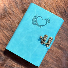 Enchanting Butterfly Love Heart Refillable Journal with Secure Hook Lock – Handcrafted Elegance for Every Thought