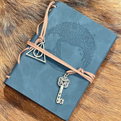 Timeless Elegance: Vegan Leather Bound Journal with Refillable Binding and Tree of Life Embossing