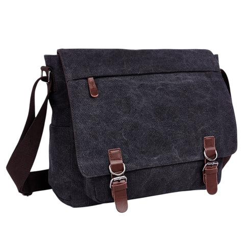 SC Vintage Canvas Laptop Bag 15" – Durable Messenger Shoulder Bag with Magnetic Buckles