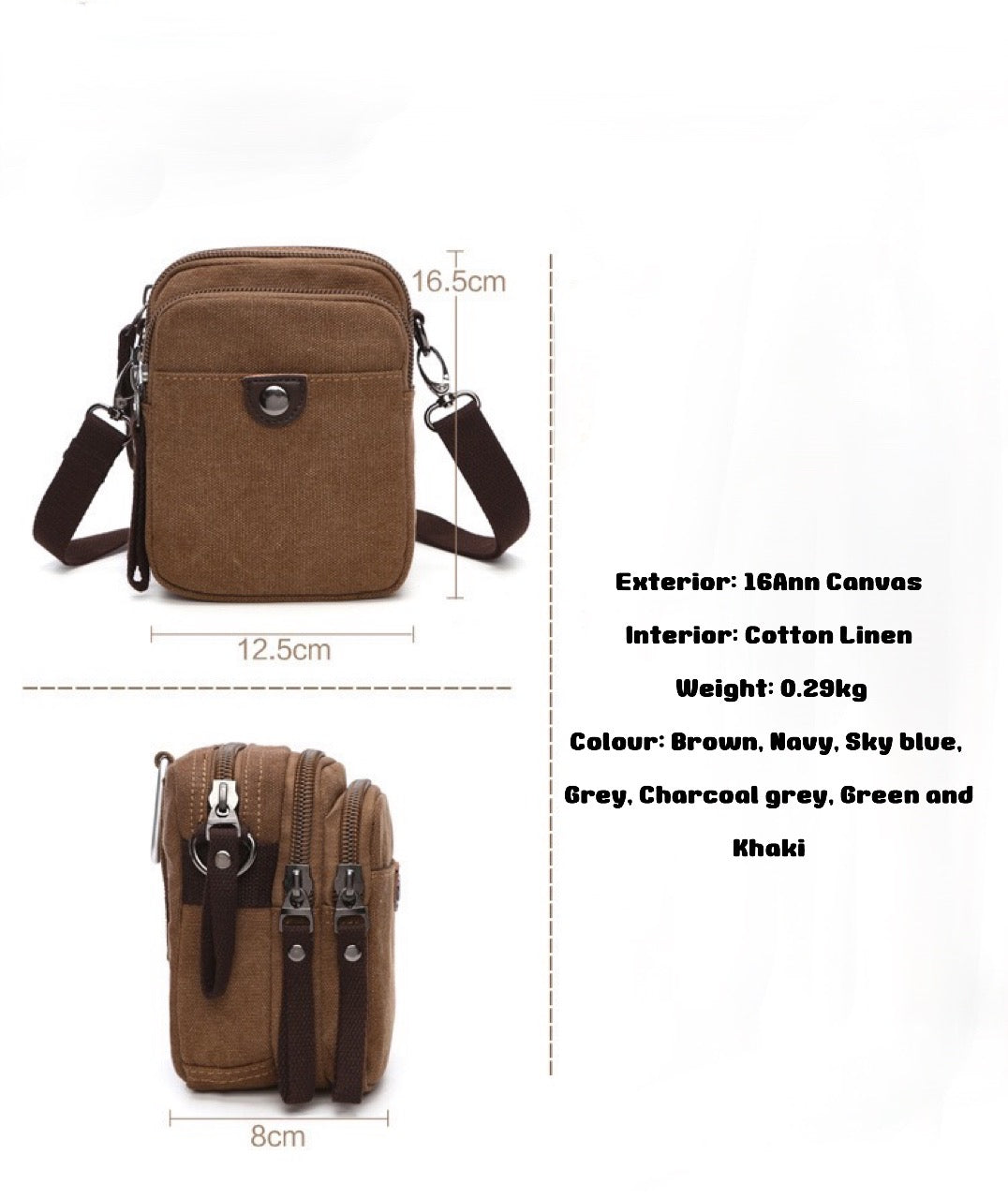 Sandwich Pouch Canvas Crossbody Bag with Belt Buckle: Style and Convenience in One