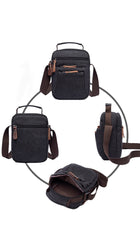 Travel-Size Crossbody Canvas Bag with Multiple Compartments: Organise On-the-Go