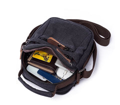 Travel-Size Crossbody Canvas Bag with Multiple Compartments: Organise On-the-Go