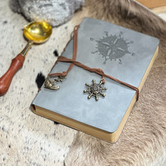 Vintage Wanderlust Compass Journal with Recycled Paper