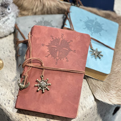 Vintage Wanderlust Compass Journal with Recycled Paper