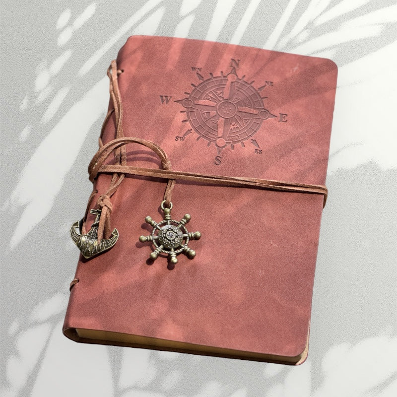 Vintage Wanderlust Compass Journal with Recycled Paper