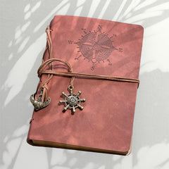 Vintage Wanderlust Compass Journal with Recycled Paper
