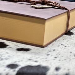 Personalised Vintage Vegan Leather-Bound Journal with Recycle Paper and Charming Key Accents