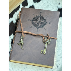 Wanderlust Compass –A Vegan Leather Bound Journal of Journeys and Dreams