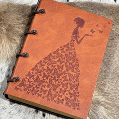 Enchanting Butterfly Girl Handmade Journal with Thick Recycled Pages - Unleash Your Creativity