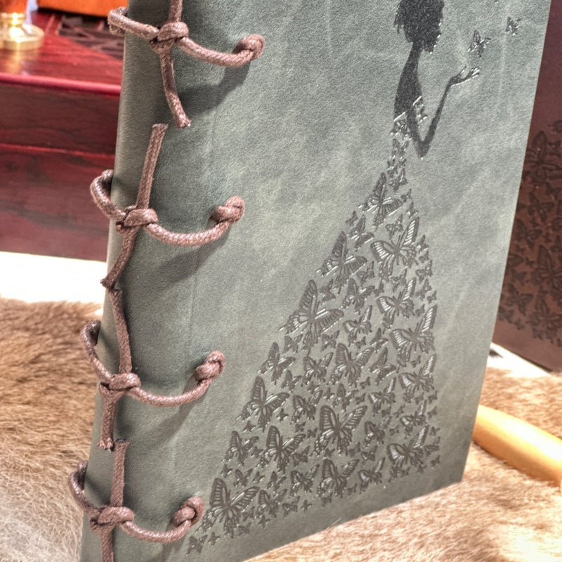 Enchanting Butterfly Girl Handmade Journal with Thick Recycled Pages - Unleash Your Creativity