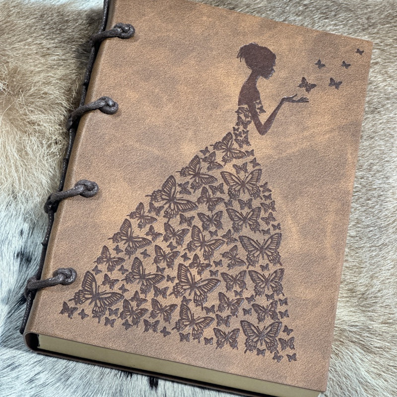 Enchanting Butterfly Girl Handmade Journal with Thick Recycled Pages - Unleash Your Creativity