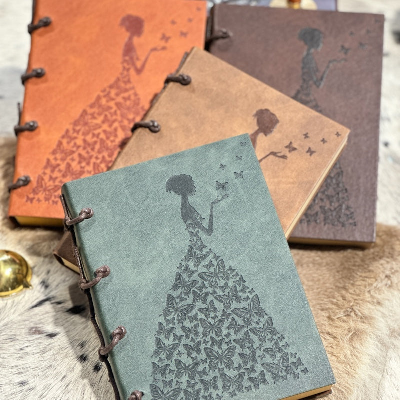 Enchanting Butterfly Girl Handmade Journal with Thick Recycled Pages - Unleash Your Creativity