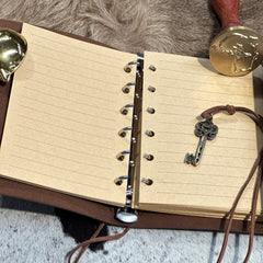 Timeless Elegance: Vegan Leather Bound Journal with Refillable Binding and Tree of Life Embossing
