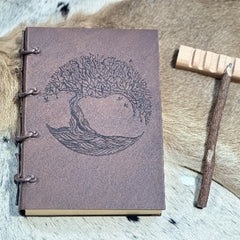 Sustainable Elegance: Handcrafted Tree of Life Vegan Leather Journal with Recycled Paper