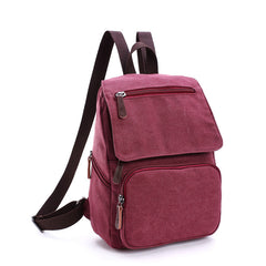 Colourful Compact Canvas Backpack: Stylish Convenience for On-the-Go