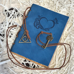 Small Vegan Leather Bound Journal with Enchanting Butterfly Love Heart Design – Elegance Meets Ethical Luxury