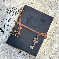 Small Vegan Leather Bound Journal with Enchanting Butterfly Love Heart Design – Elegance Meets Ethical Luxury