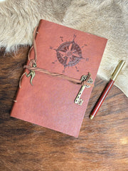 Wanderlust Compass –A Vegan Leather Bound Journal of Journeys and Dreams