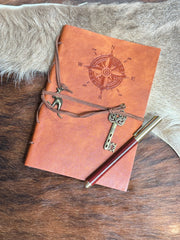 Wanderlust Compass –A Vegan Leather Bound Journal of Journeys and Dreams