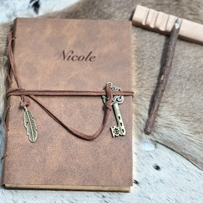 Personalised Vegan Leather Bound Journal-An Unique Graduation, Birthday, Wedding and Christmas Gift for Yourself or Your Loved ones
