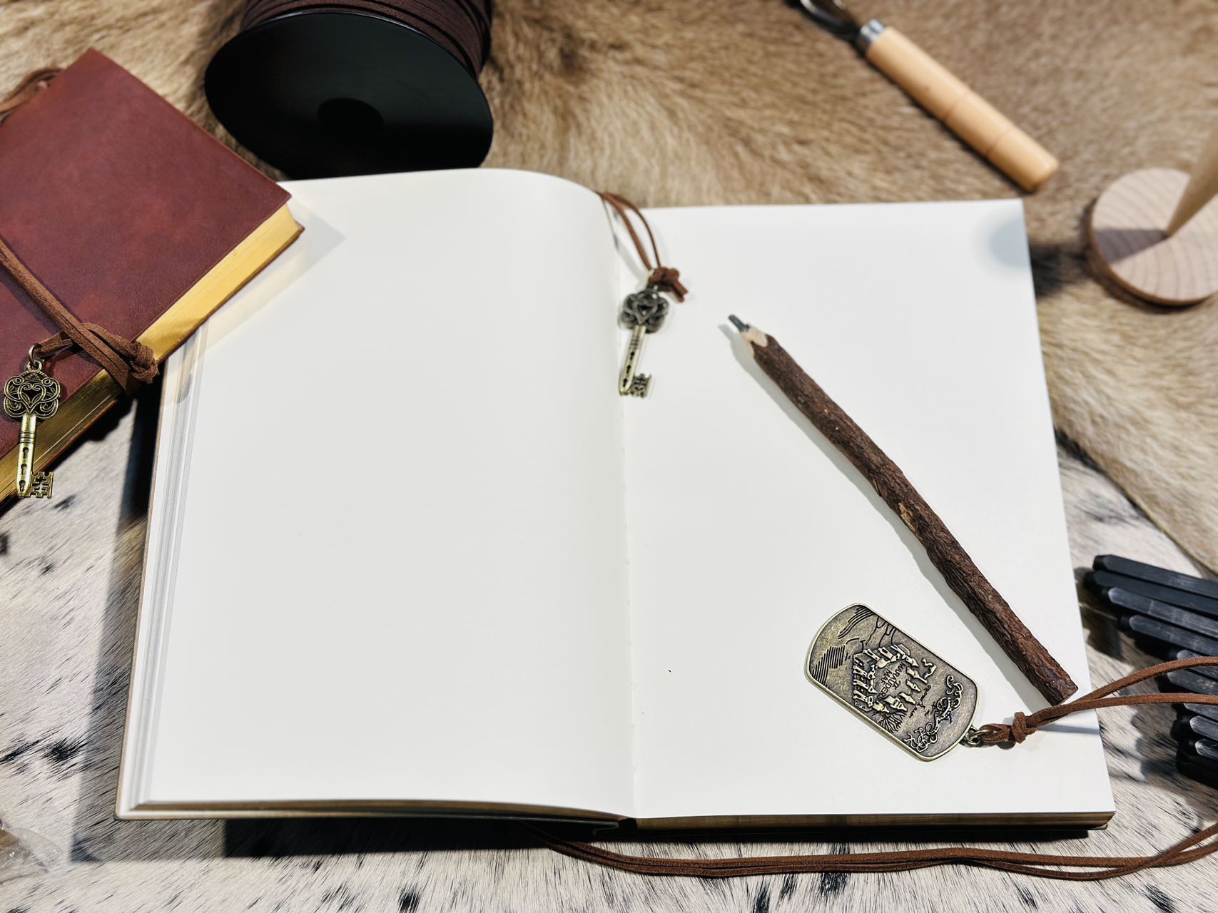 Small Vegan Leather Bound Journal with Enchanting Butterfly Girl Design – Elegance Meets Ethical Luxury